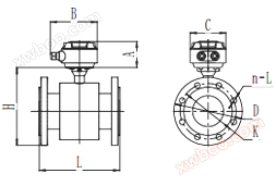智能电磁流量计产品外形尺寸