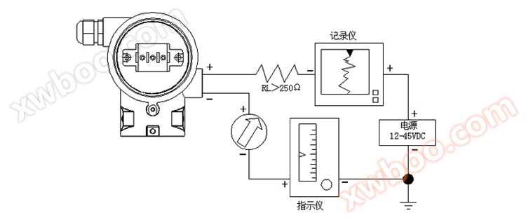 智能微差压变送器非智能型现场导线连接